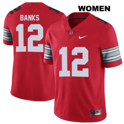 Women's NCAA Ohio State Buckeyes Sevyn Banks #12 College Stitched 2018 Spring Game Authentic Nike Red Football Jersey PZ20T80YU